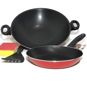 Paling Diminati.. WAJAN MAXIM VALENTINO SET MAXIM ORIGINAL WOK FRYPAN TEFLON ANTI LENGKET PENGGORENG
