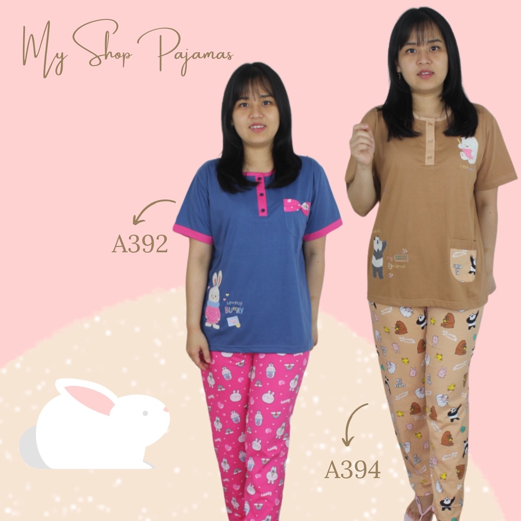 PIYAMA ANNE CLAIRE TANGAN LENGAN PENDEK CELANA PANJANG BAJU PAKAIAN TIDUR BABYDOLL SETELAN DEWASA WANITA SLEEPWEAR PAJAMAS CP