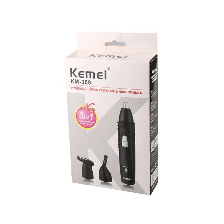 Kemei KM- 309 3 in 1 rechargeable electric ear nose hair trimmer