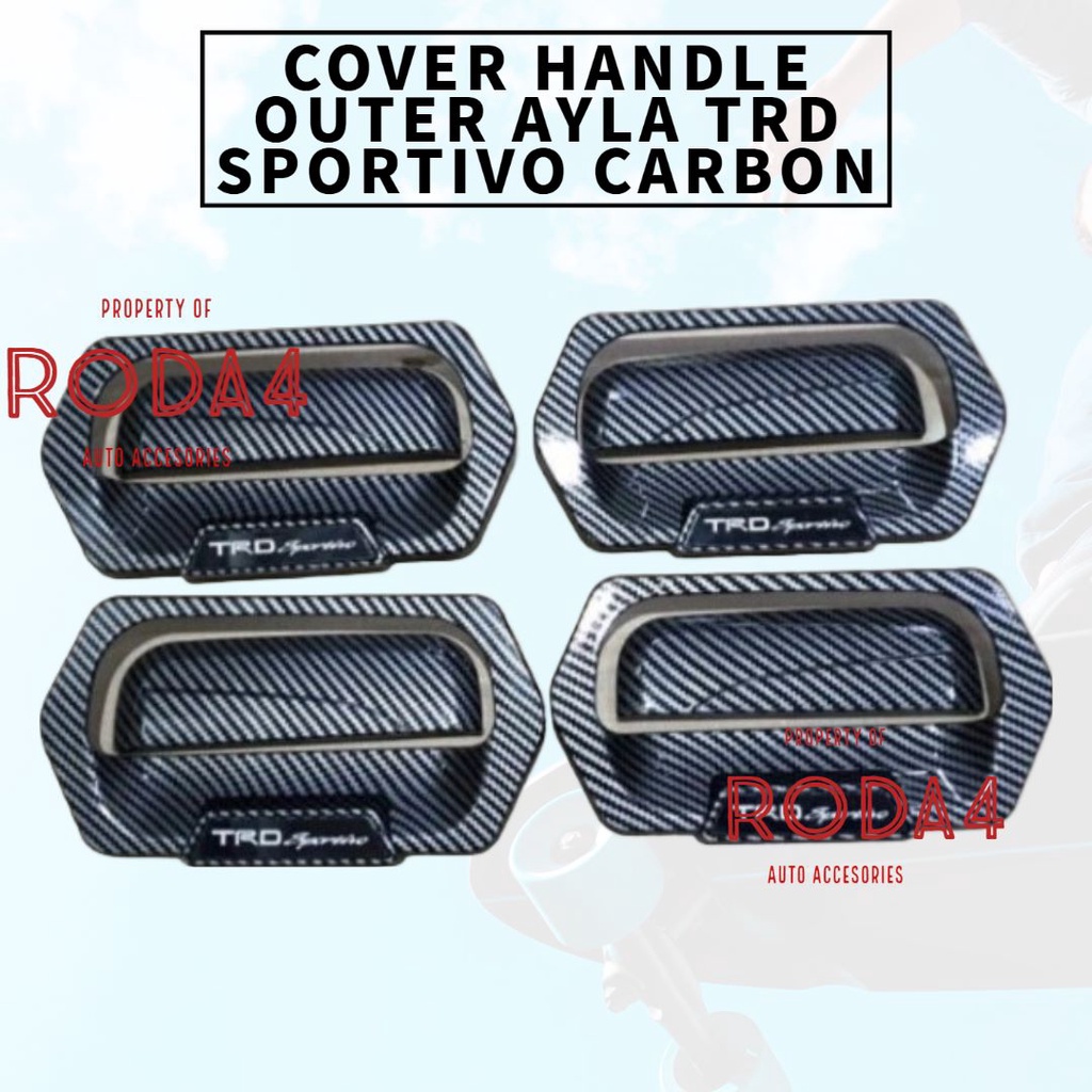 Paket Handle Outer Mangkok Tank Cover Mobil Agya Ayla Trd Sportivo 2022 2021 2020 2019 2018 2017 2016 2015 2014 Tutup Bensin Carbon Hitam