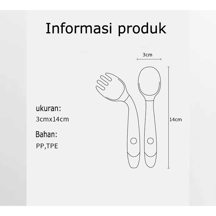 (Baru Datang ) NZ07  BPA FREE Sendok dan Garpu MPASI Bayi Baby Spoon Fork Peralatan Makan Bayi Aman SILIKON Silicone