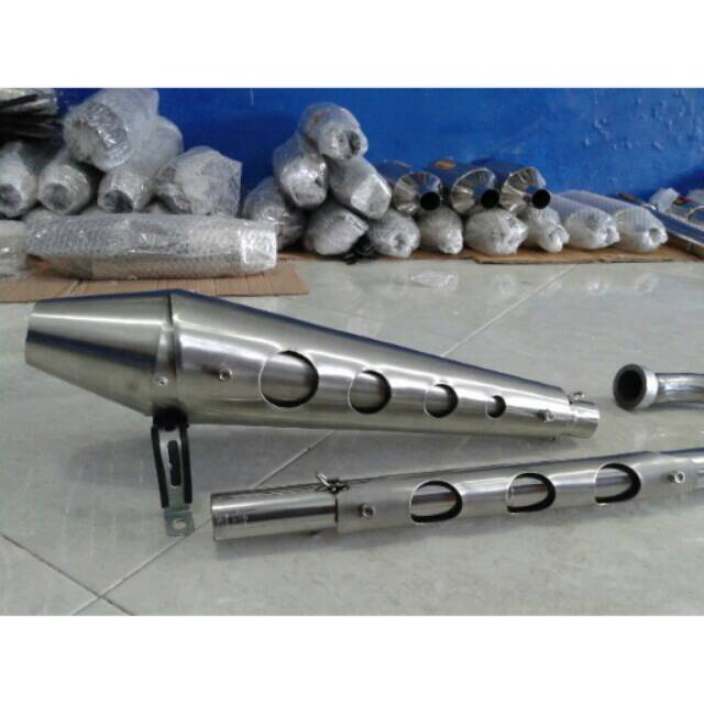 Knalpot custom japstyle,sclamber,cafe racer basic mesin tiger,scorpion,megapro dll