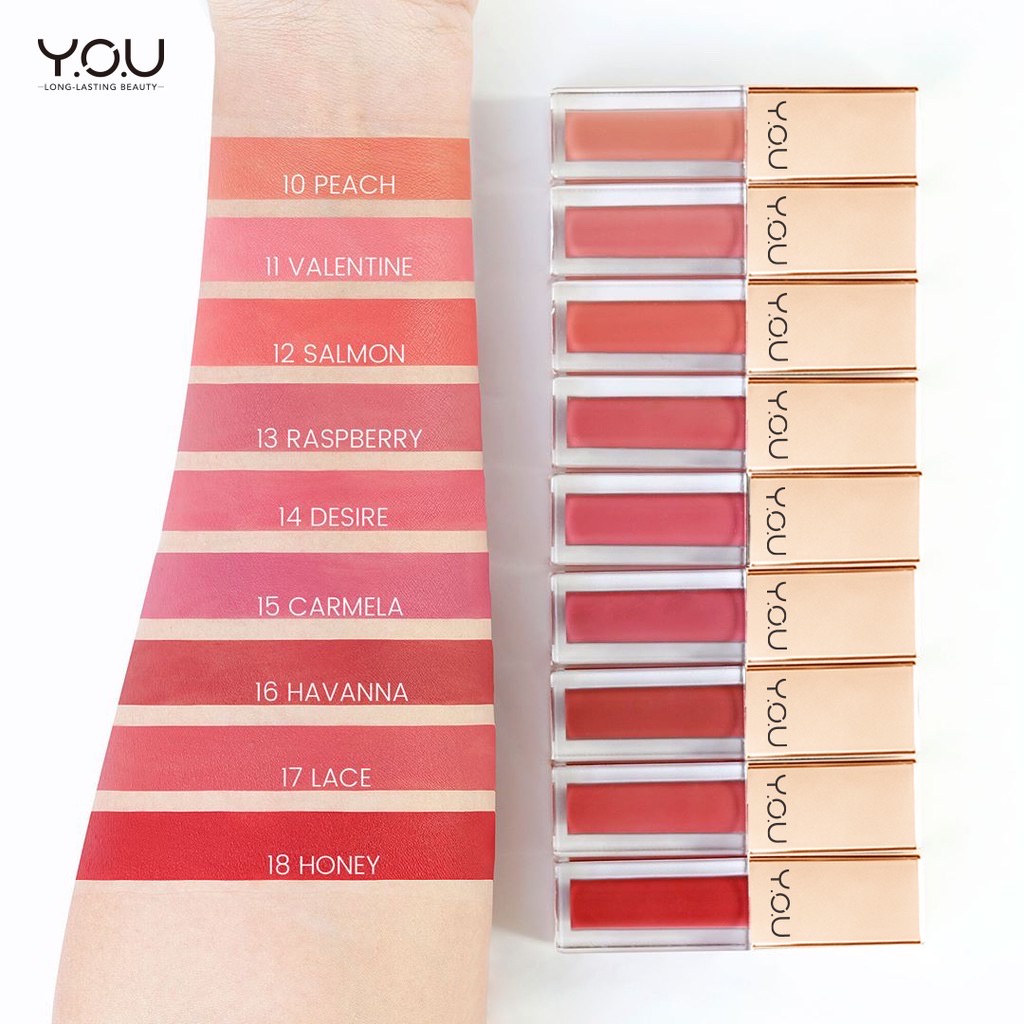 YOU The Gold One Rouge Velvet Matte Lip Cream 4.5g Quick Dry and Long Lasting