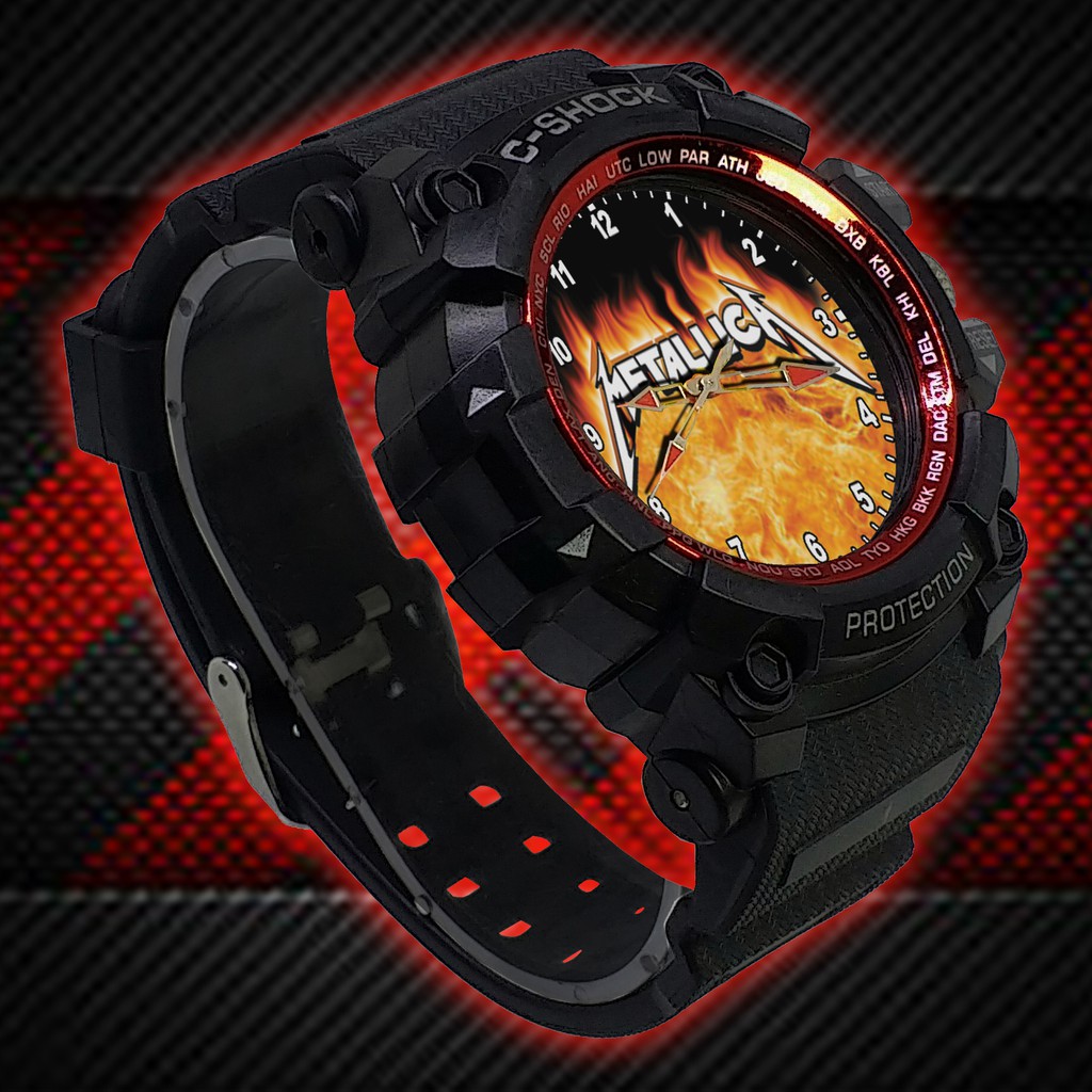 (ISTIMEWA BOSSQUE) JAM TANGAN METALLICA LIST MERAH - EXCLUSIVE 10