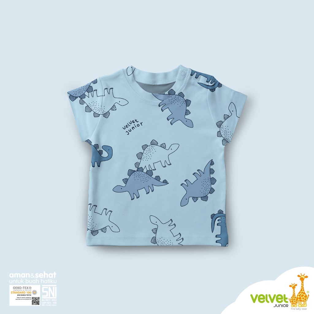 Velvet Junior Short Sleeve Tee - Kaos Atasan Oblong UNISEX - Oblong Tangan Anak Bayi [Satuan]-3
