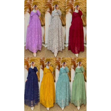 GAMIS BROKAT FULL FURING DALAM LD 110/ FASHION WANITA