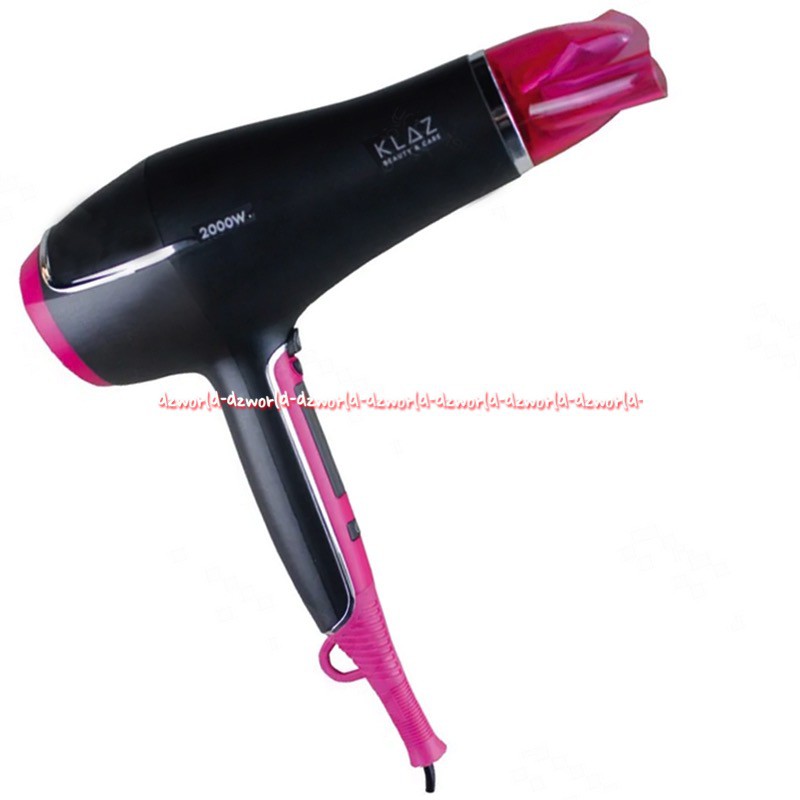 Klaz Hair Dryer Pink Black Pengering Rambut 8kontrol Temperatur Hair Drayer Klas Besar Salon Kokoh Klaz Beauty &amp; Cair Ionic