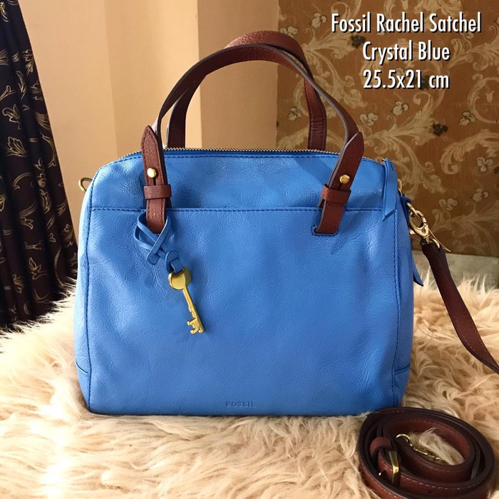 Fossil Rachel Satchel Crystal Blue