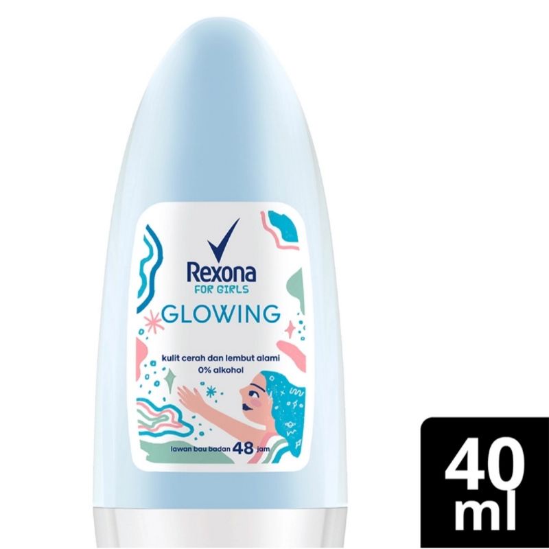 REXONA Roll On Deodorant Antiperspirant Glowing 40ml