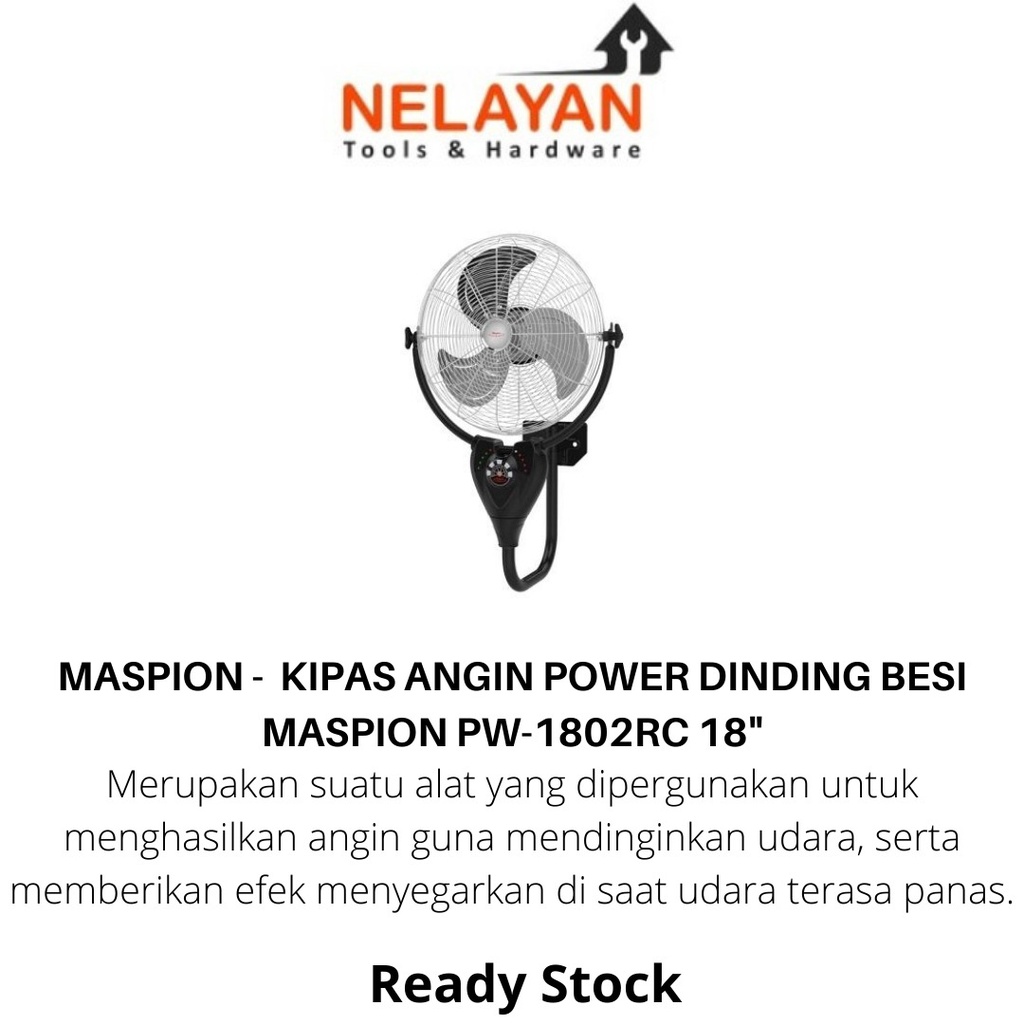 MASPION - Kipas Angin Power Dinding Besi Maspion PW-1802RC 18"
