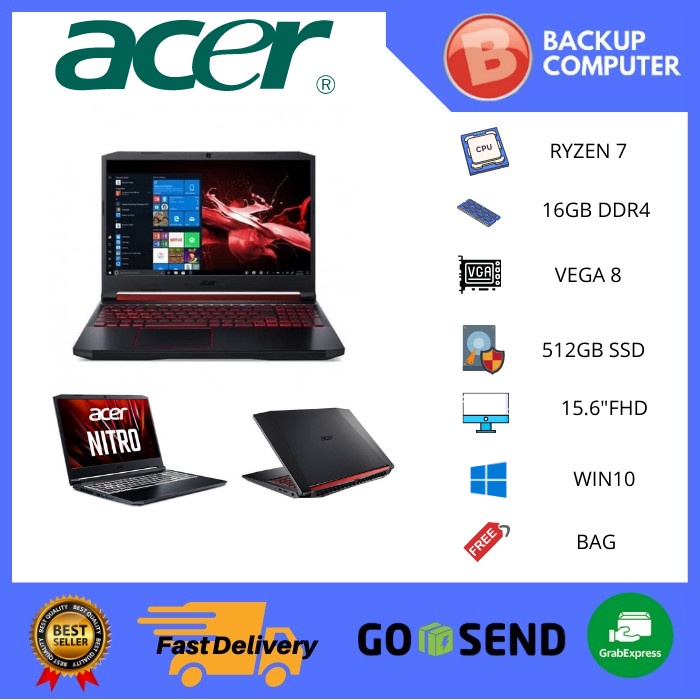 ACER NITRO 5 AN515 RYZEN 7 5800 RTX3060 6GB W10+OHS 15.6FH 45R6RF