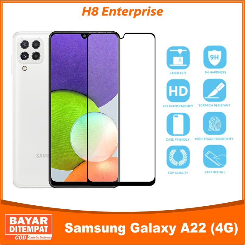 Tempered Glass Full for Samsung Galaxy A22 4G Tempered Glass 9D Full Layar