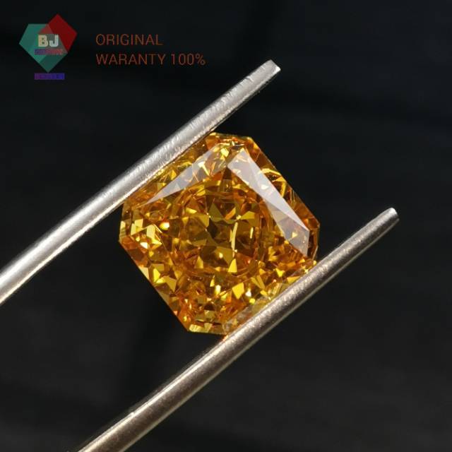 A8 Quality - PREMIUM American cz Berlian Replika Yellow Radiant Original Cut Simulate Diamond Cubic Zirconia