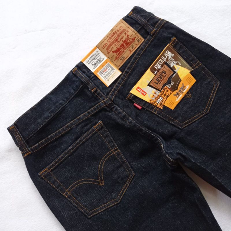Jeans levis 505 standar reguler // celana pria dewasa Dongker Kualitas Premium Grade Ori