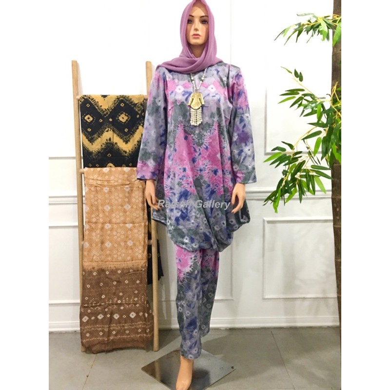 Setelan Celana Motif Jumputan Asli Palembang Terbaru Jumbo Allsize