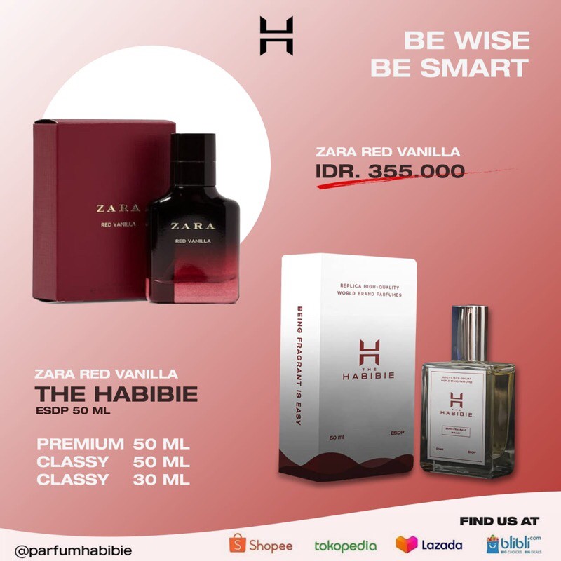 Habibie parfum ZARA RED VANILLA Refill Original taste 99%