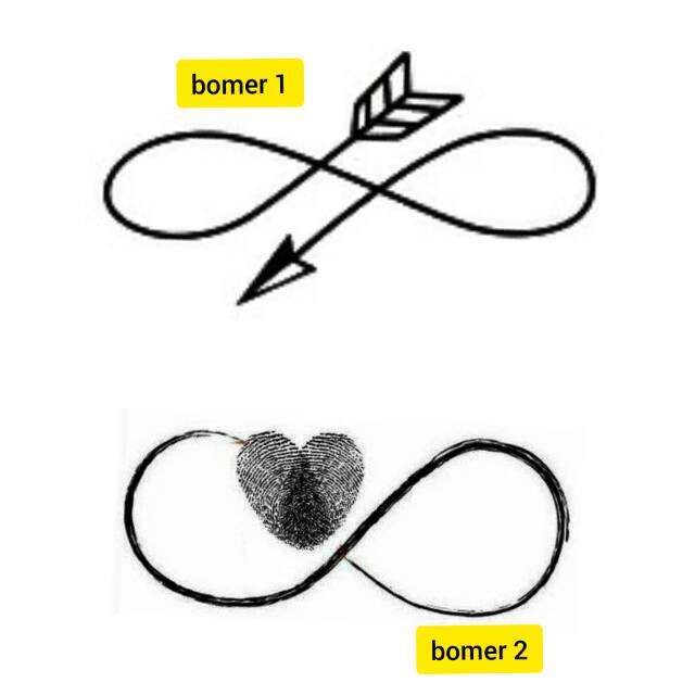 Tato Temporer Tato Infinity Tato tak hingga Tato boomerang Couple Stiker Tato Minimalis - BOMER