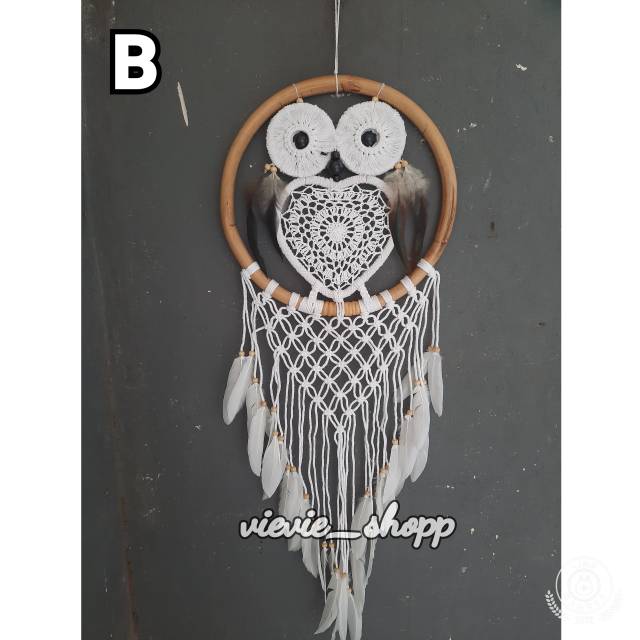 Dream Catcher/ Hiasan Dinding / Penangkap Mimpi Owl 32cm