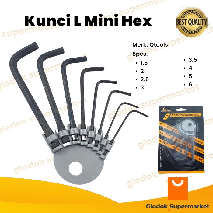 Kunci L Mini Hex Qtools 8pcs Hexagonal