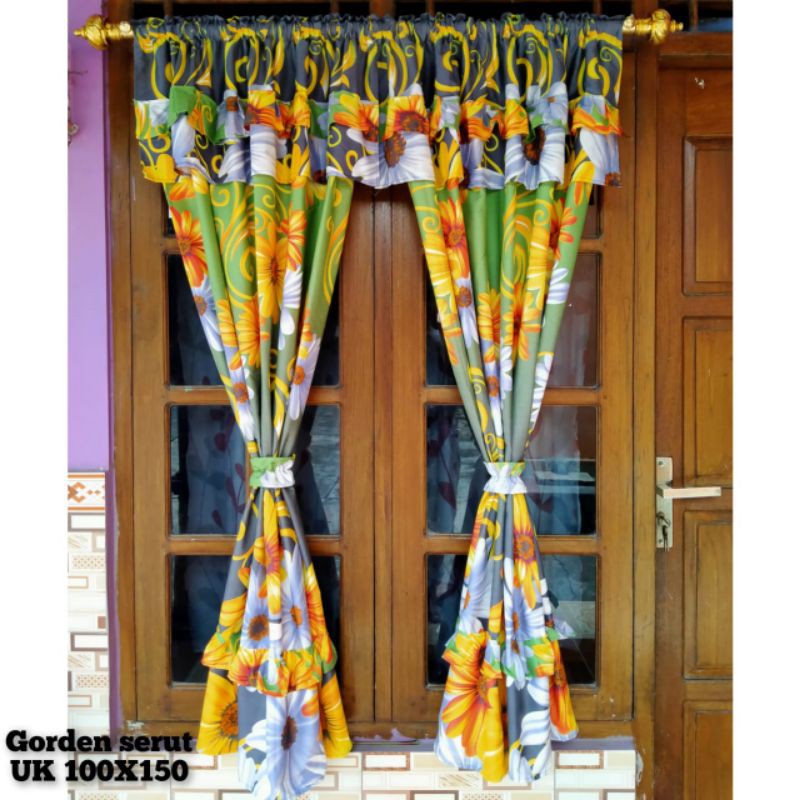 Gorden Hordeng Tirai jendela serut murah meriah
