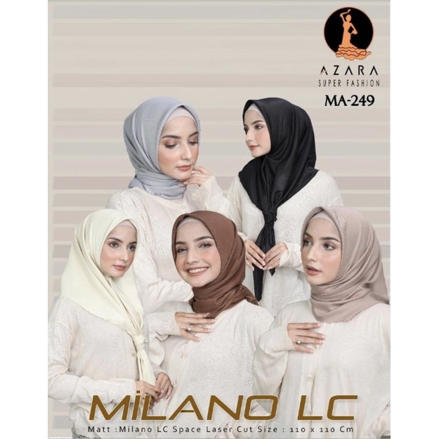 Hijab Segi Empat Milano Laser Cut Azara / Jilbab Segiempat Salur Lc