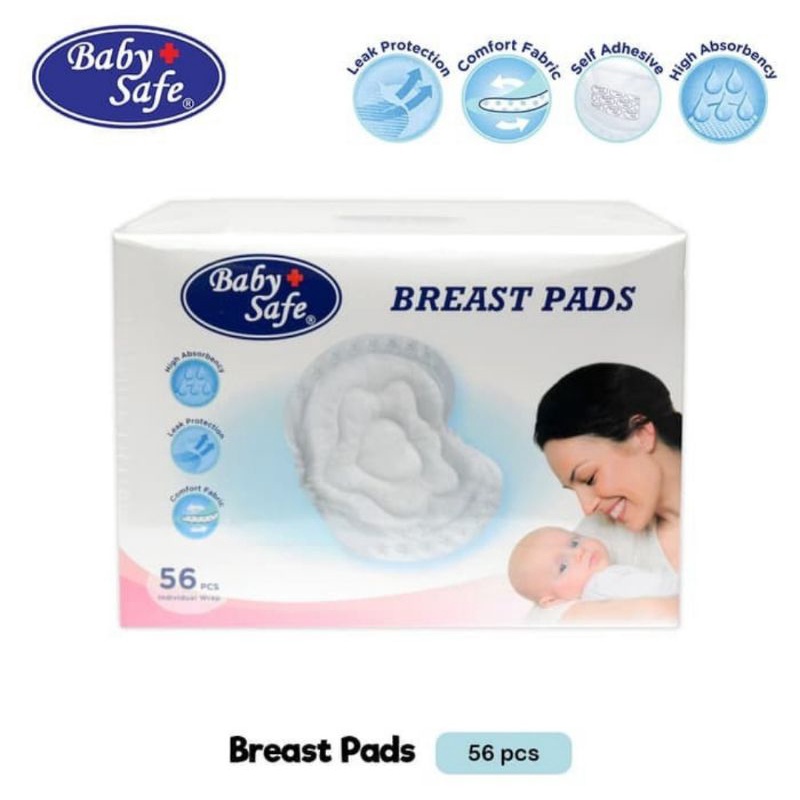 Baby Safe Breast Pads Isi 56 Pcs/Bantalan Penyerap ASI Baby Safe