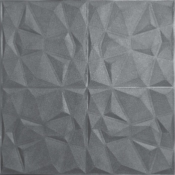 [COD] Wallpaper Foam 3D Batik Panel Diamond Triangle Dinding Sticker Dekorasi Dinding Kamar Rumah High Quality-Abu