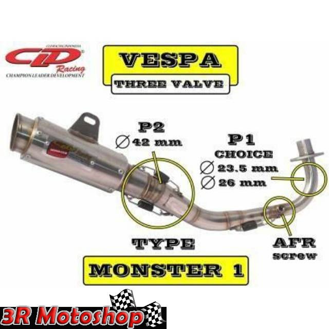 CLD RACING KNALPOT VESPA MONSTER ORIGINAL