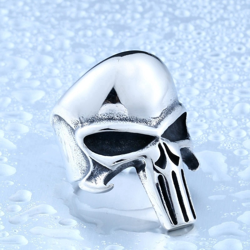 Pakaian Pria  Punisher SKull Cincin Perhiasan Baja tahan karat 316L