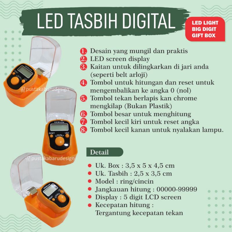 TASBIH DIGITAL MUSLIM DENGAN BOX (TASBIH 1PCS)