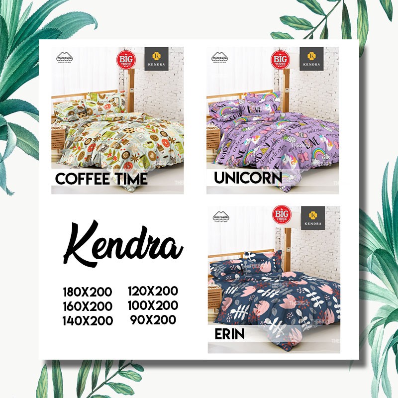 Sprei KENDRA 120X200 Erin Carnival Cactus Cute Blue Owl Coffee London Marvel Unicorn Iris Rainbow Kitty Tsum Tsum Korean Style Star Oxley Peninsula Spring Leaves Pineapple Swimday  - Single Size 120 SP