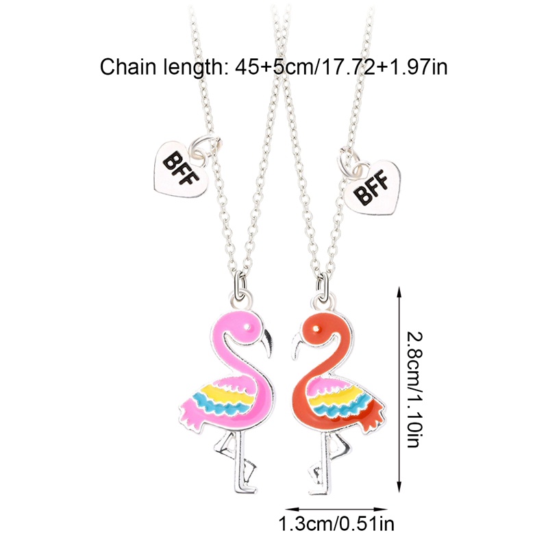 1 Pasang Kalung Dengan Liontin Flamingo Magnetik Untuk Pria Dan Wanita