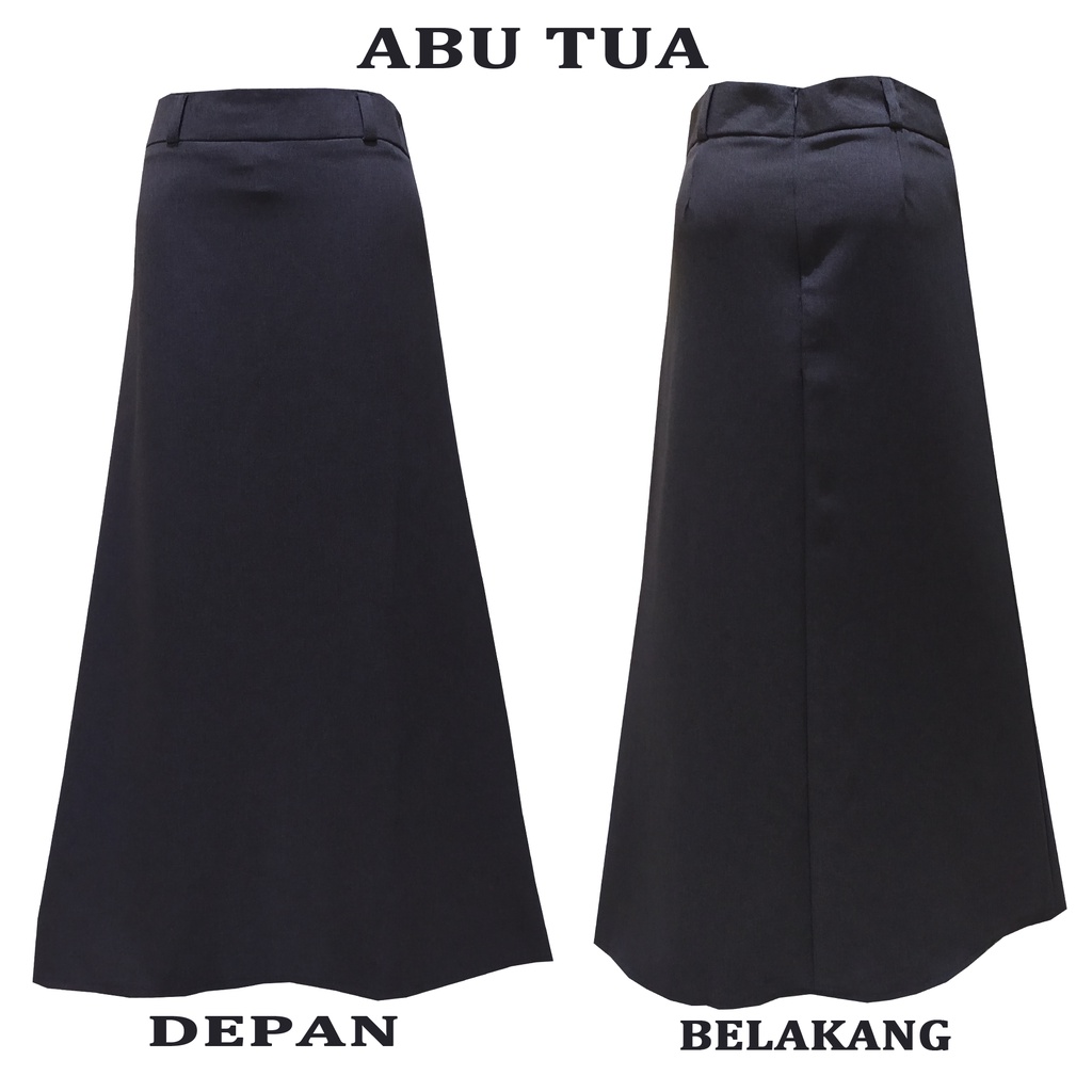 Rok A Line Panjang Polos Formal Kerja Kantor / Rok Kerja Panjang Hitam A Bahan Formal Kantor / Rok A Line Skirt Pelatihan Ospek Perawat Maba Mahasiswa