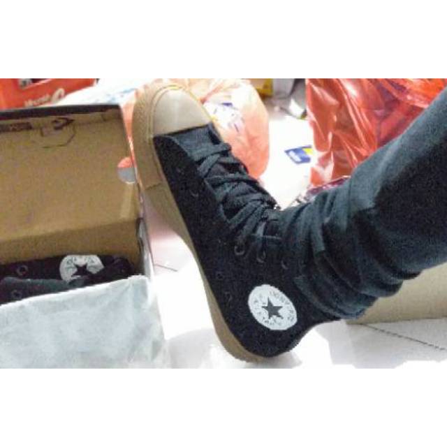 Sepatu Converse CT GUM HIGH BLACK HITAM SNEAKERS SEKOLAH KERJA KULIAH KADO HADIAH ULTAH COWOK CEWEK