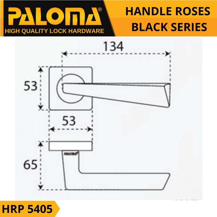 Handle Pintu Roses HRP 5405 PALOMA MARTIN SQ ZA MB