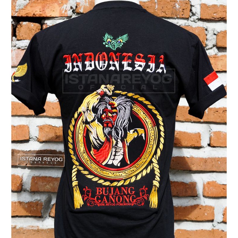 KAOS  BUDAYA BORDIR REOG PONOROGO / KAOS GANONG  / KAOS BORDIR REOG / BAJU REOG / KAOS BUJANGGANONG