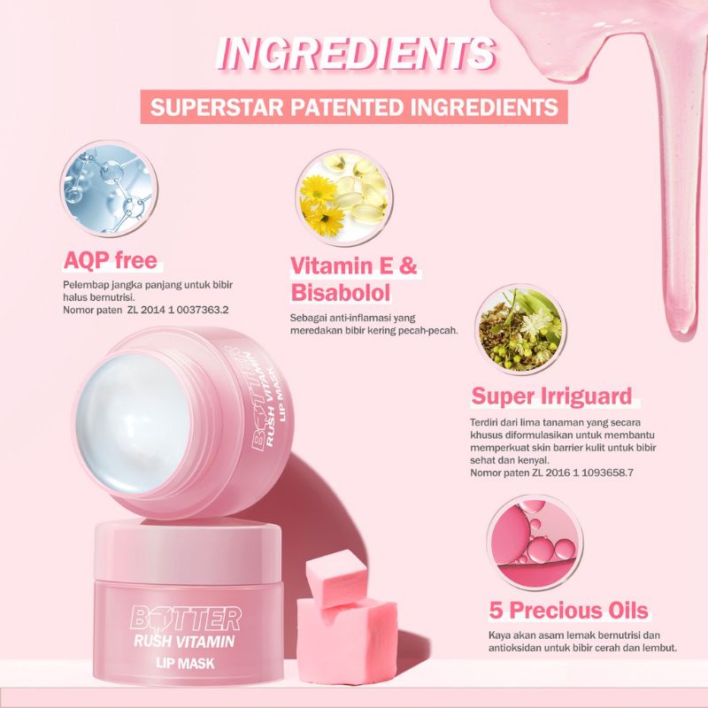 BARENBLISS Butter Rush Vitamin Lip Mask | melembabkan bibir