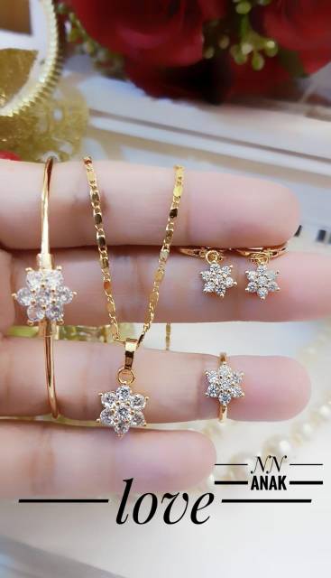 Xuping set perhiasan anak lapis emas 18k 1620h