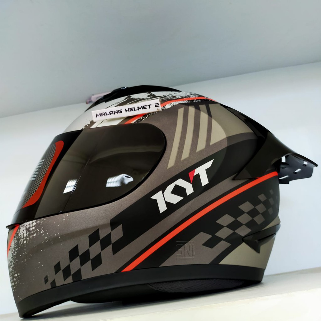Helm Full Face KYT R10 Seri 4 Gunmet  (Ongkir Termurah 2kg)