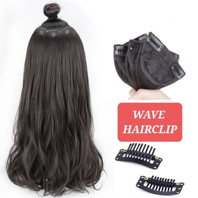 WAVE HAIR CLIP 50 CM HAIR EXTENSION AKSESORIS RAMBUT PALSU WIG KOREA IMPORT