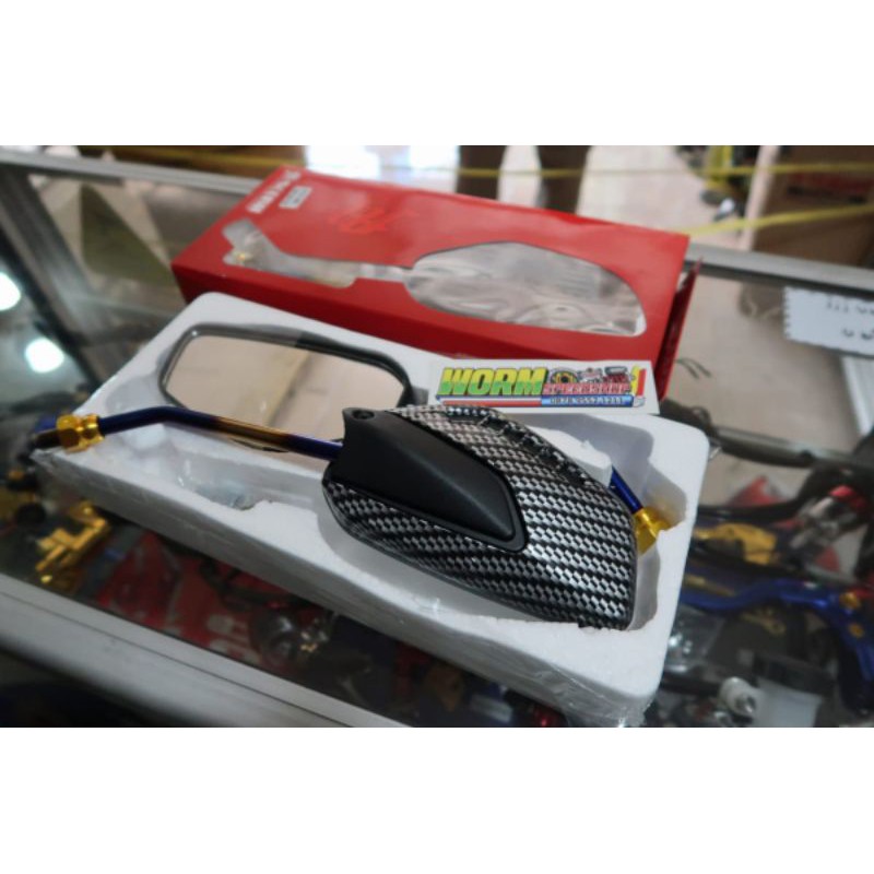 Spion Karbon Tangkai Two Tone Universal Semua Motor