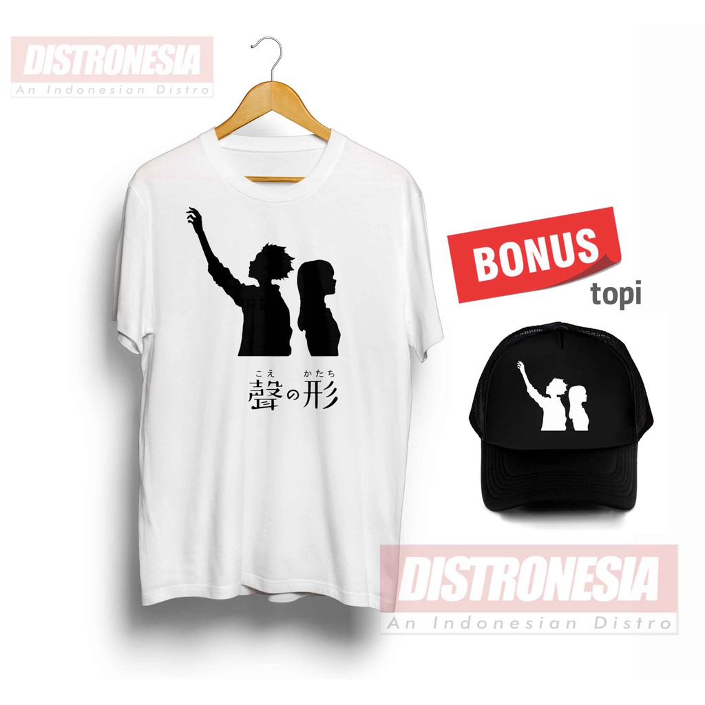 Tshirt kaos anime A silent voice koe no katachi Bonus Topi