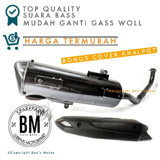 Knalpot Racing Yamaha Nmax / Knalpot Racing Model Bobokan Nmax - Bonus Cover Knalpot