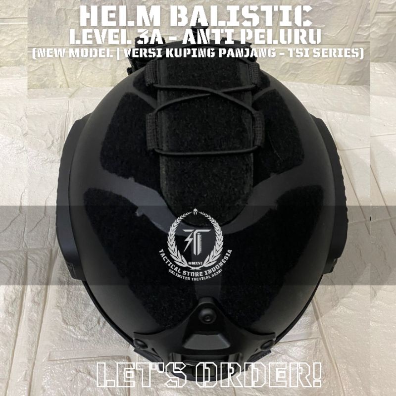 EXCLUSIVE TSI - Helm Balistic ASLI Level 3 A Model Velcro Baru (Tanpa Cover) Dilengkapi Pouch Battery - Helm Tactical Baja Balistic