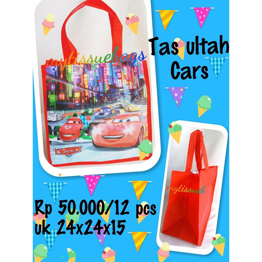 

12pcs Tas souvenir ulang tahun cars/ultah goodiebag cars