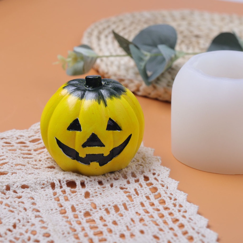 Cetakan Sabun Handmade DIY Bentuk Labu 3D Bahan Silikon Untuk Dekorasi Halloween