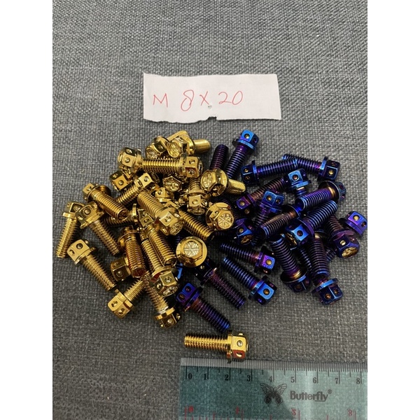 baut probolt flower gold blue burn HENG THAILAND m8x20 8x20 drat 12 panjang 2cm