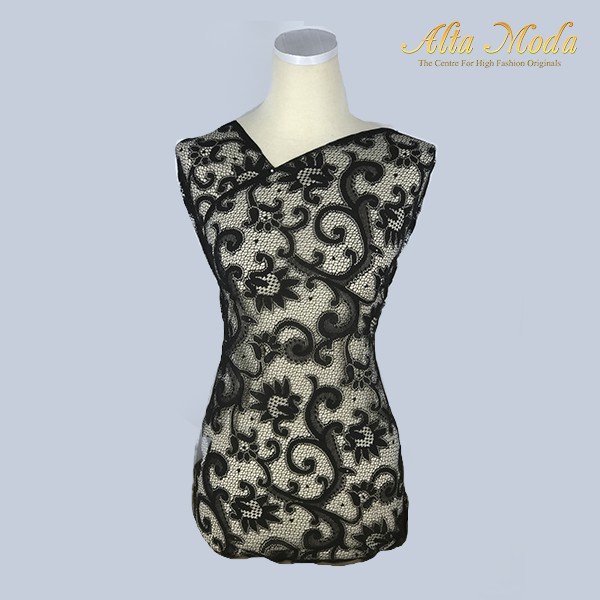 

Alta Moda Brokat Perancis Unique Retro Desain Black