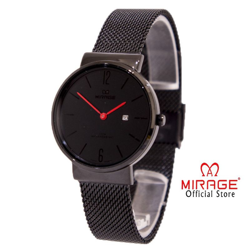 Jam tangan MIRAGE BRP-L8624 ORIGINAL tali pasir hitam UNISEX