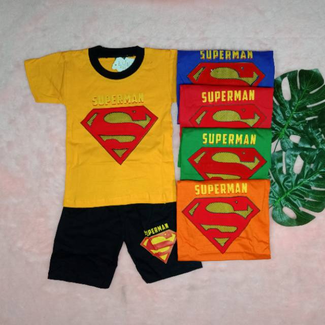 Ss#175 Setelan Anak Laki laki Size 6-24bulan Gambar Superhero / Baju Harian Anak / Pakaian Anak Laki